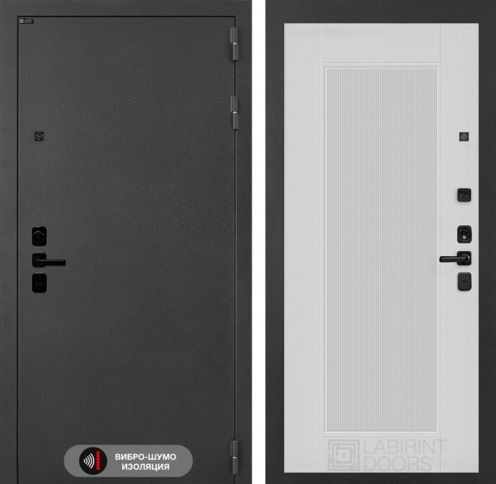 Входная дверь Лабиринт Соналаб 30 - Белый рельеф софт