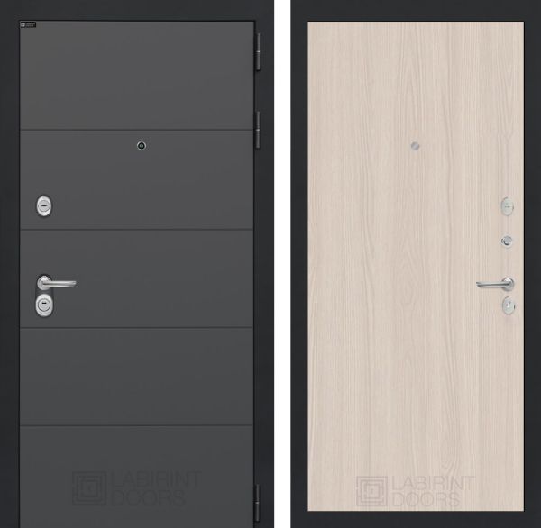 Входная дверь Лабиринт ART графит 05 - Ясень светлый
