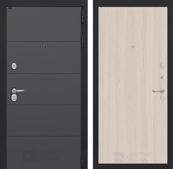 Входная дверь Лабиринт ART графит 05 - Ясень светлый