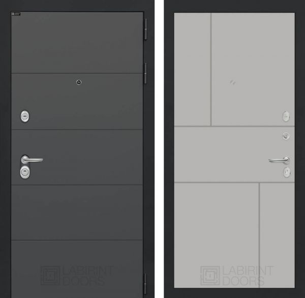 Входная дверь Лабиринт ART графит 21 - Грей софт