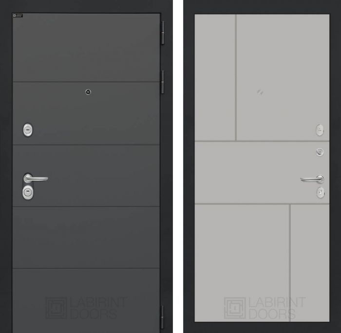 Входная дверь Лабиринт ART графит 21 - Грей софт