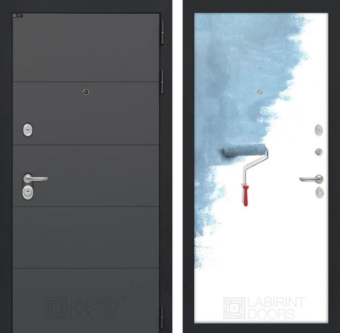 Входная дверь Лабиринт ART графит 28 - Грунт под покраску