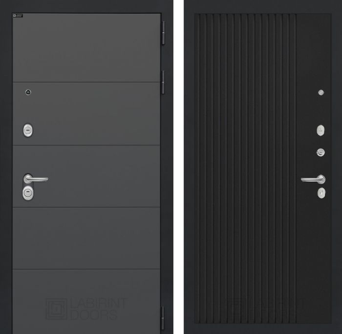 Входная дверь Лабиринт ART графит 29 - Черный кварц