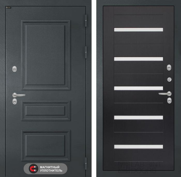 Входная дверь Лабиринт Атлантик 01 - Венге, стекло белое