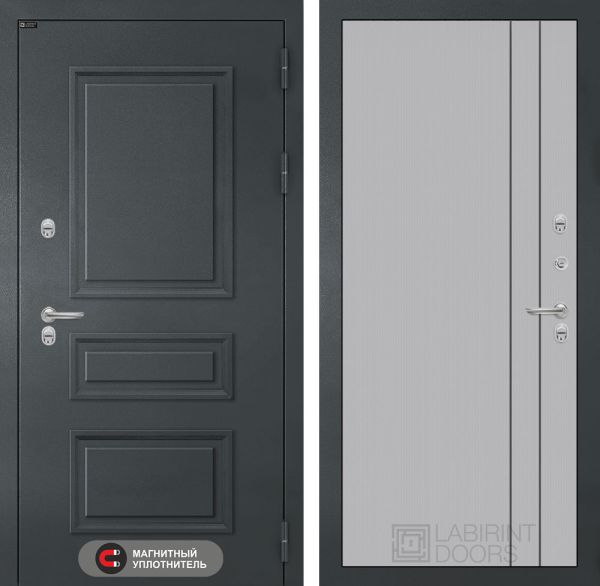 Входная дверь Лабиринт Атлантик 10 - Серый рельеф софт