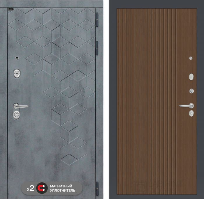 Входная дверь Лабиринт Бетон 29 - Дуб кантри темный