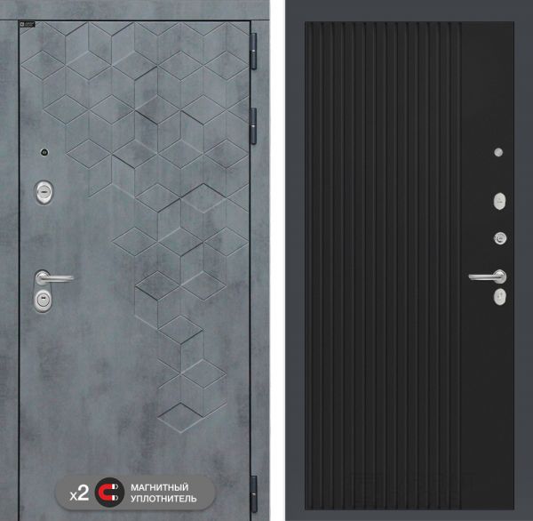 Входная дверь Лабиринт Бетон 29 - Черный кварц
