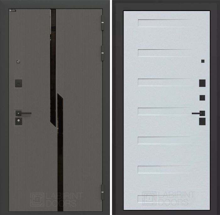Входная дверь Лабиринт Карбон (CARBON) 14 - Дуб кантри белый горизонт