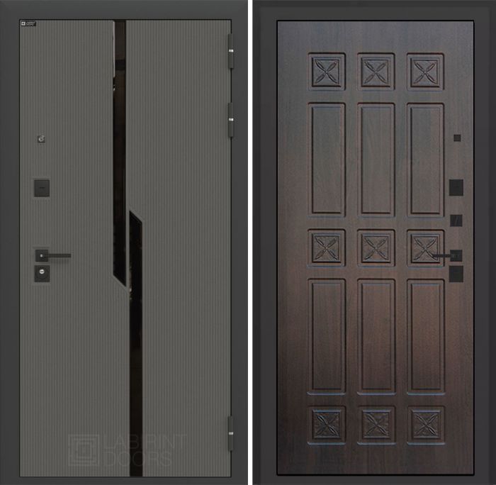 Входная дверь Лабиринт Карбон (CARBON) 16 - Алмон 28 (Винорит)