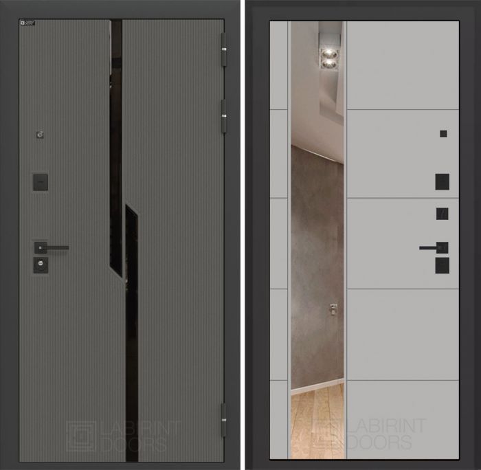 Входная дверь Лабиринт Карбон (CARBON) 19 - Грей софт