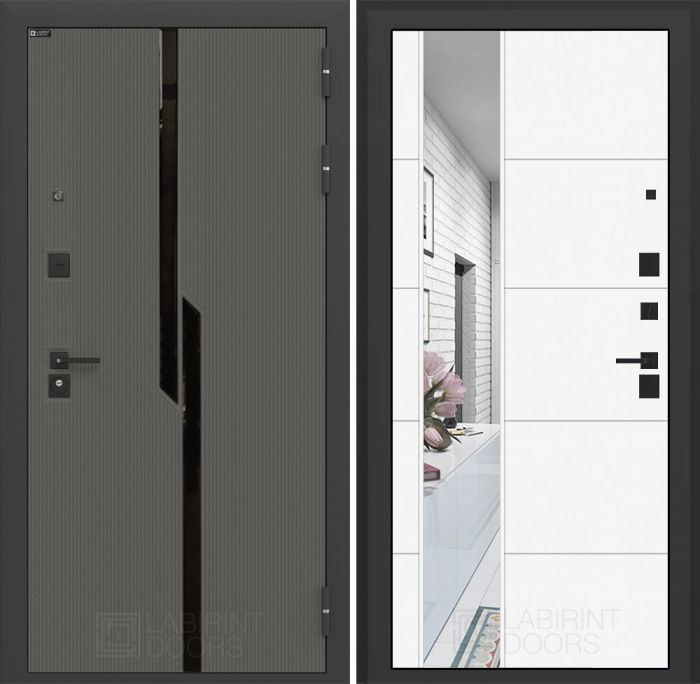 Входная дверь Лабиринт Карбон (CARBON) 19 - Белый софт