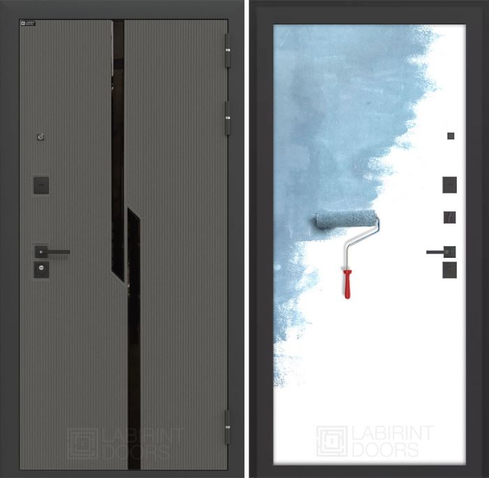 Входная дверь Лабиринт Карбон (CARBON) 28 - Грунт под покраску