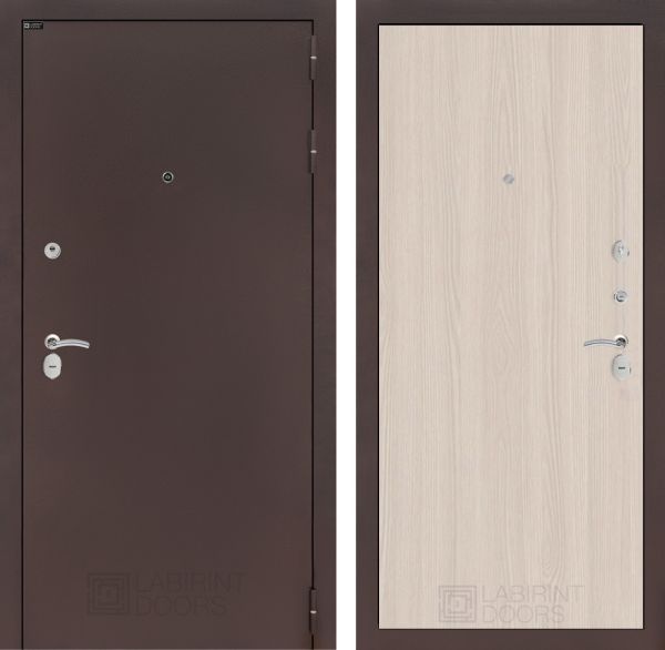 Входная дверь Лабиринт CLASSIC антик медный 05 - Ясень светлый