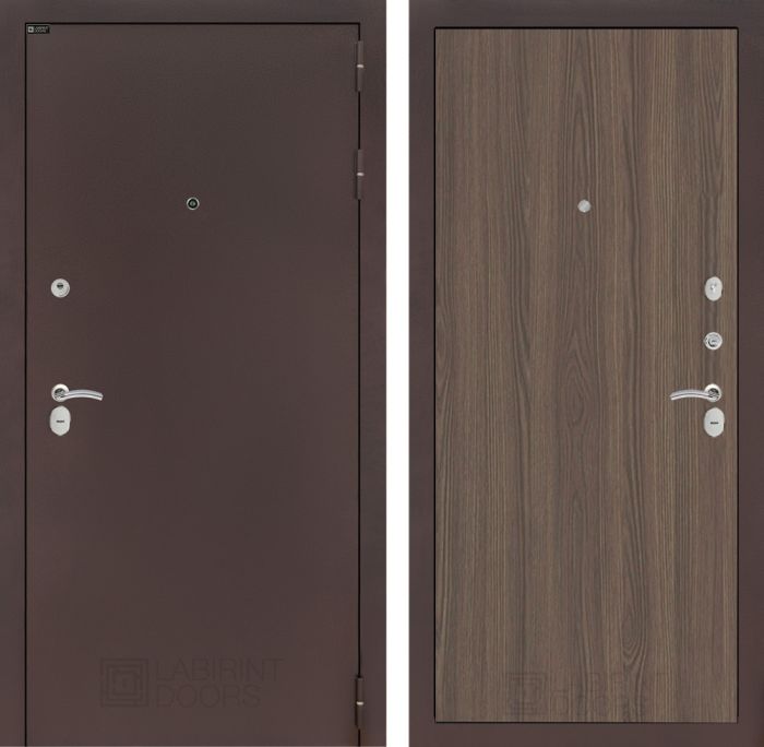 Входная дверь Лабиринт CLASSIC антик медный 05 - Ясень темный