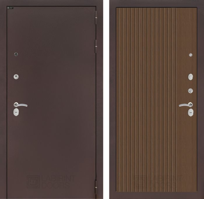 Входная дверь Лабиринт CLASSIC антик медный 29 - Дуб кантри темный