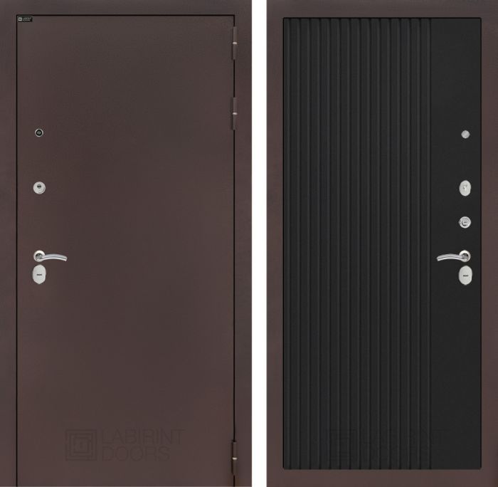 Входная дверь Лабиринт CLASSIC антик медный 29 - Черный кварц