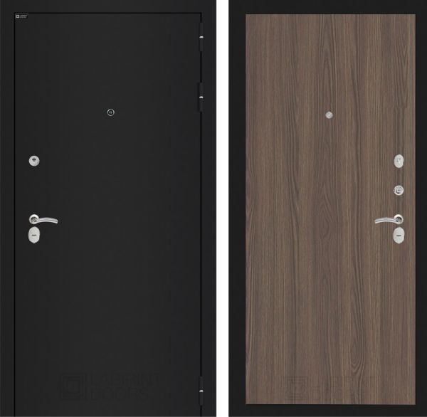 Входная дверь Лабиринт CLASSIC шагрень черная 05 - Ясень темный