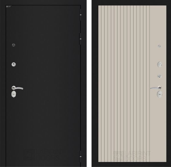 Входная дверь Лабиринт CLASSIC шагрень черная 29 - Капучино