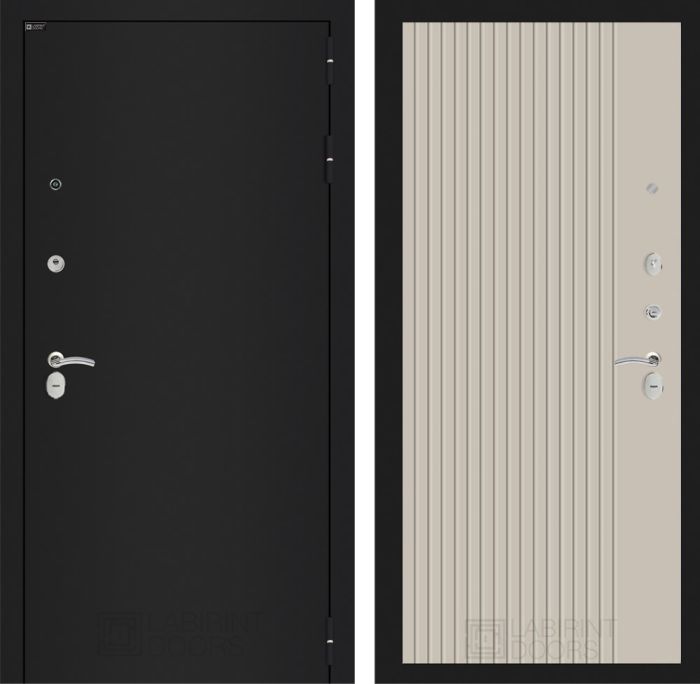 Входная дверь Лабиринт CLASSIC шагрень черная 29 - Капучино