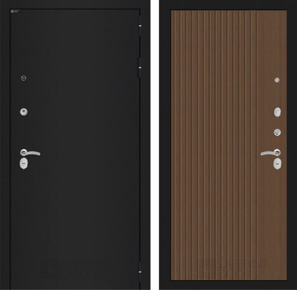 Входная дверь Лабиринт CLASSIC шагрень черная 29 - Дуб кантри темный