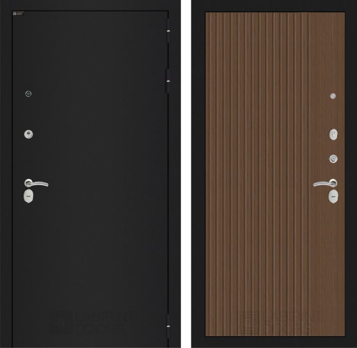 Входная дверь Лабиринт CLASSIC шагрень черная 29 - Дуб кантри темный