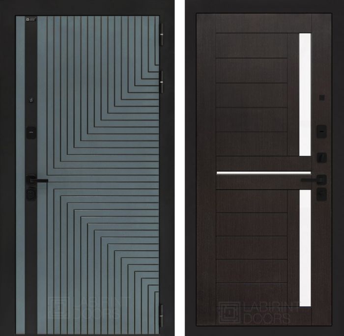 Входная дверь Лабиринт CREDOR 02 – Венге, стекло белое