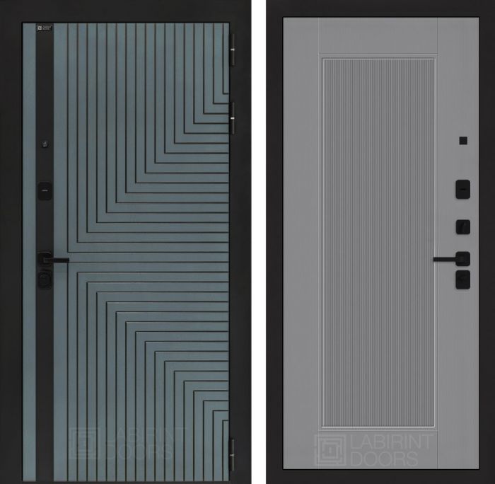 Входная дверь Лабиринт CREDOR 30 – Серый рельеф софт