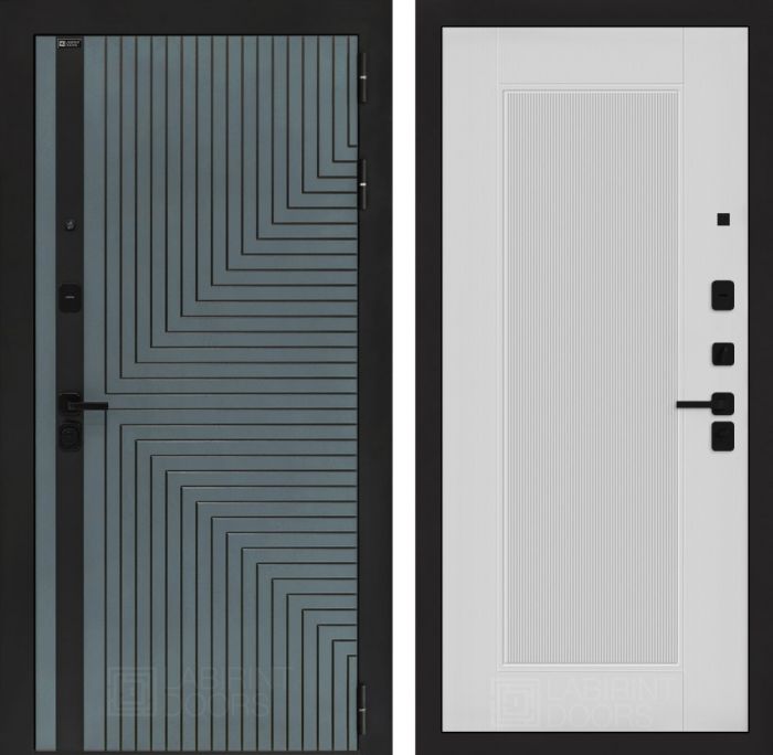 Входная дверь Лабиринт CREDOR 30 – Белый рельеф софт