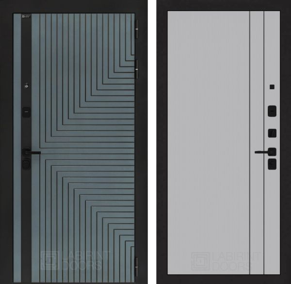 Входная дверь Лабиринт CREDOR 10 - Серый рельеф софт