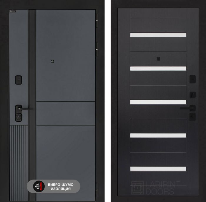 Входная дверь Лабиринт EVOLAB 01 – Венге, стекло белое