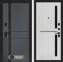 Входная дверь Лабиринт EVOLAB 02 – Сандал белый, стекло черное