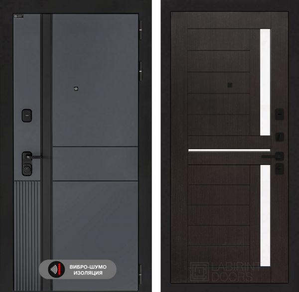 Входная дверь Лабиринт EVOLAB 02 – Венге, стекло белое