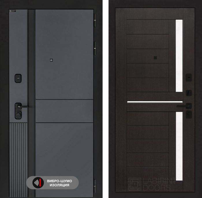 Входная дверь Лабиринт EVOLAB 02 – Венге, стекло белое