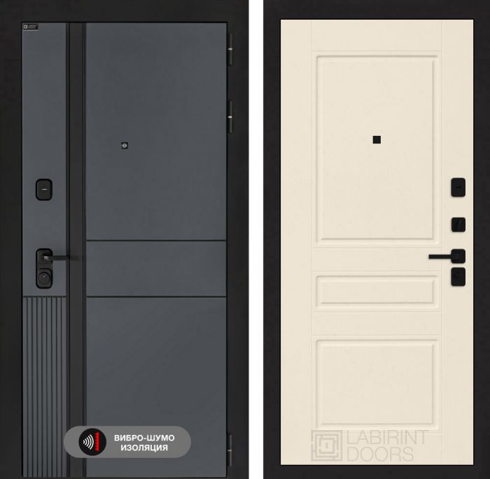 Входная дверь Лабиринт EVOLAB 03 – Крем софт