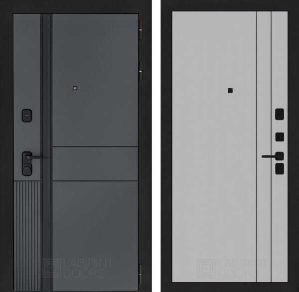 Входная дверь Лабиринт EVOLAB 10 - Серый рельеф софт