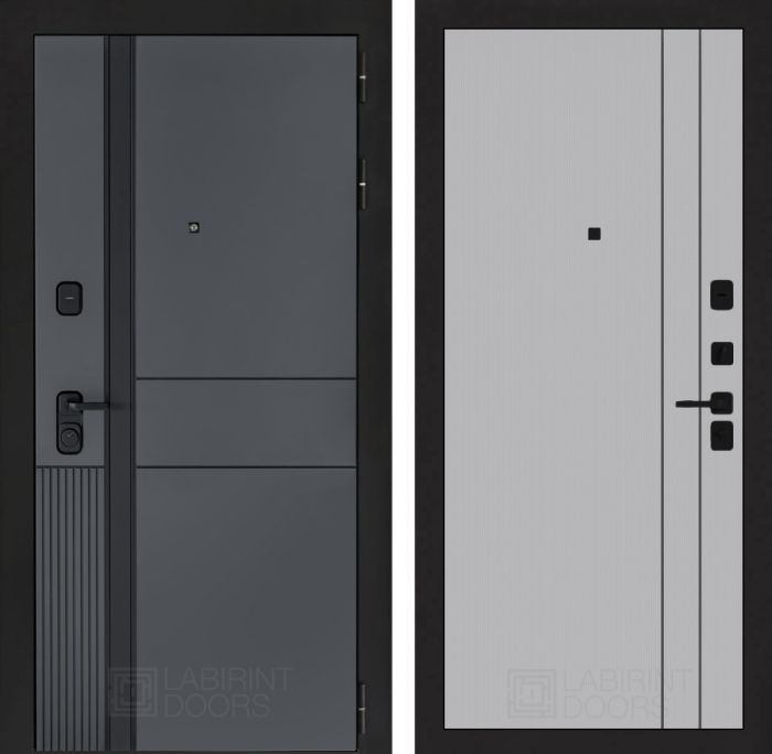 Входная дверь Лабиринт EVOLAB 10 - Серый рельеф софт