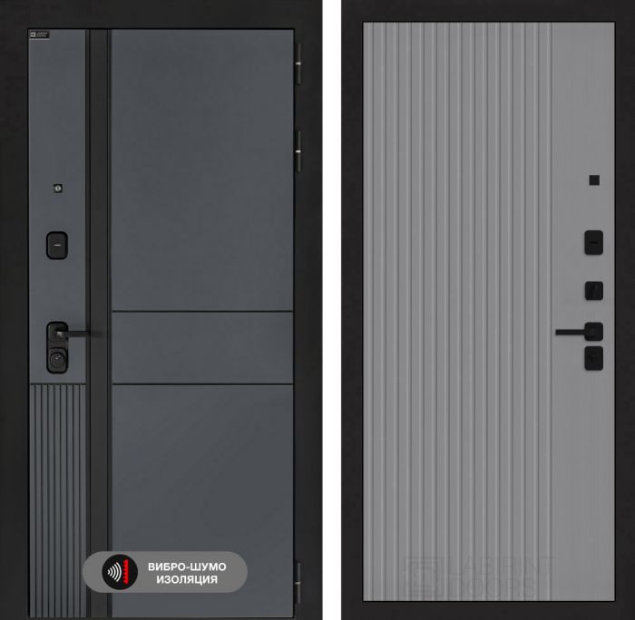 Входная дверь Лабиринт EVOLAB 29 – Серый рельеф софт