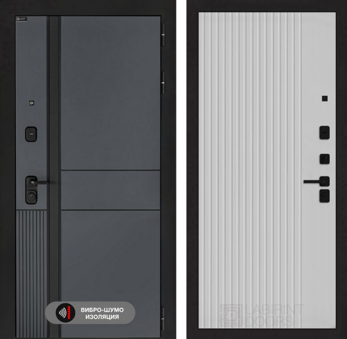 Входная дверь Лабиринт EVOLAB 29 – Белый рельеф софт