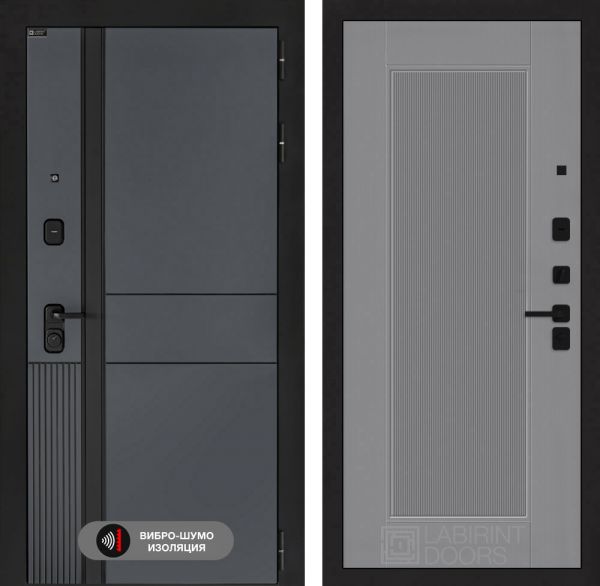 Входная дверь Лабиринт EVOLAB 30 – Серый рельеф софт