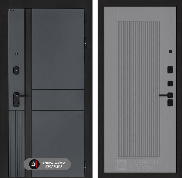 Входная дверь Лабиринт EVOLAB 30 – Серый рельеф софт
