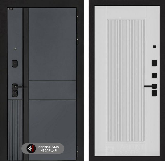 Входная дверь Лабиринт EVOLAB 30 – Белый рельеф софт