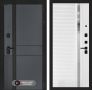 Входная дверь Лабиринт EVOLAB 31 – Белый софт, зеркальная вставка с тонировкой