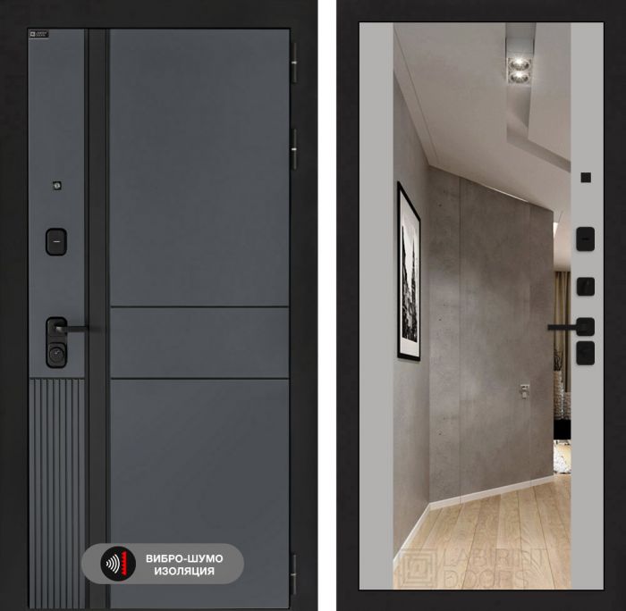 Входная дверь Лабиринт EVOLAB с Зеркалом Максимум – Грей софт