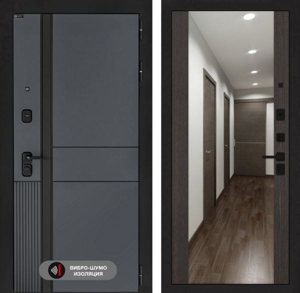 Входная дверь Лабиринт EVOLAB с Зеркалом Максимум – Венге