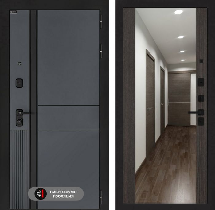 Входная дверь Лабиринт EVOLAB с Зеркалом Максимум – Венге