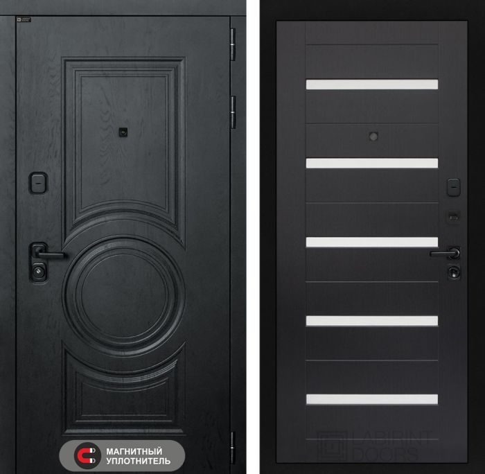 Входная дверь Лабиринт GRAND 01 - Венге, стекло белое