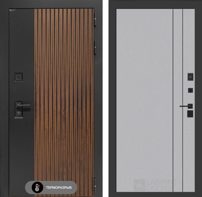 Входная дверь Лабиринт Айслаб 10 – Серый рельеф софт