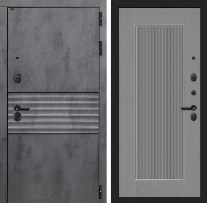 Входная дверь Лабиринт INFINITY 30 - Серый рельеф софт