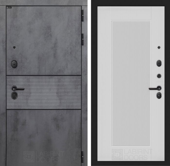 Входная дверь Лабиринт INFINITY 30 - Белый рельеф софт
