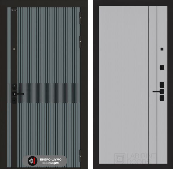 Входная дверь Лабиринт ИССИДА (ISSIDA) - 10 - Серый рельеф софт